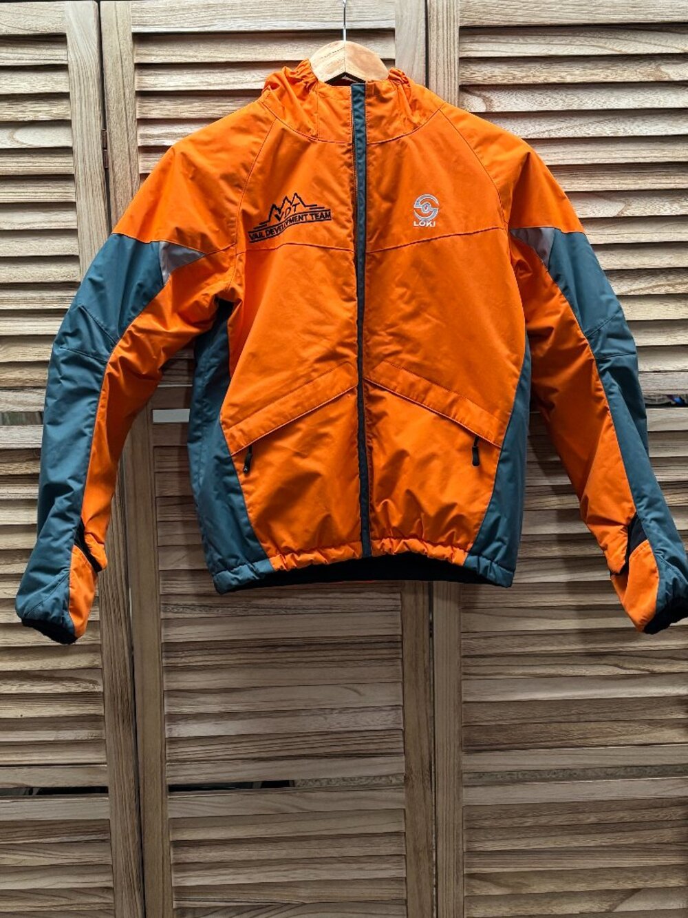Loki Youth Ski Jacket Vail Development Team Orange/Grey Size 10/12